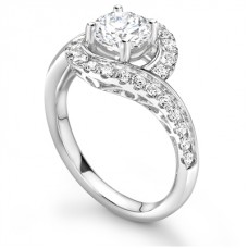Twisted Round Diamond Shoulder Set Ring Twisted Round Diamond Shoulder Set Ring