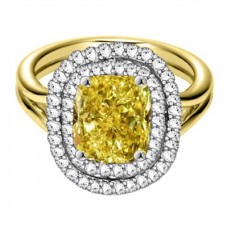 Fancy Yellow Radiant Diamond Halo Shoulder Set Ring Fancy Yellow Radiant Diamond Halo Shoulder Set Ring