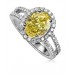 Fancy Yellow Oval Diamond Shoulder Set Ring