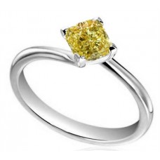 Elegant Fancy Yellow Cushion Diamond Engagement Ring