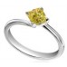 Elegant Fancy Yellow Cushion Diamond Engagement Ring