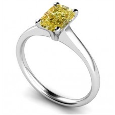 Elegant Fancy Yellow Cushion Diamond Engagement Ring