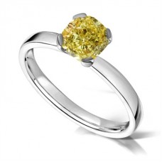 Elegant Fancy Yellow Cushion Diamond Engagement Ring