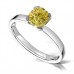 Elegant Fancy Yellow Cushion Diamond Engagement Ring