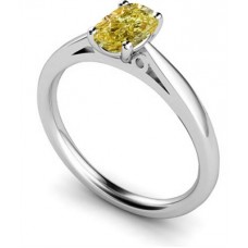 Elegant Fancy Yellow Cushion Diamond Engagement Ring