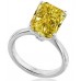 Elegant Fancy Yellow Radiant Diamond Engagement Ring