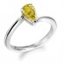 Fancy Yellow Pear Diamond Halo Shoulder Set Ring