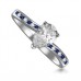 Blue Sapphire And Pear Diamond Engagement Ring