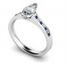 Blue Sapphire And Marquise Diamond Engagement Ring