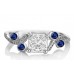 Blue Sapphire & Pincess Diamond Designer Vintage Ring
