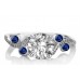 Blue Sapphire & Round Diamond Designer Vintage Ring