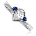 Pear Diamond & Blue Sapphire Trilogy Ring