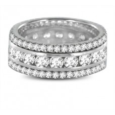 Luxurious 7.5mm 3 Row Diamond Full Eternity/dress Ring Luxurious 7.5mm 3 Row Diamond Full Eternity/dress Ring