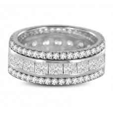 Luxurious 7.5mm 3 Row Diamond Full Eternity/dress Ring Luxurious 7.5mm 3 Row Diamond Full Eternity/dress Ring
