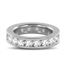 4.5mm Milgrain Channel Set Round Eternity Diamond Ring
