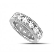 Milgrain Channel Set 5.5mm Round Eternity Diamond Ring Milgrain Channel Set 5.5mm Round Eternity Diamond Ring