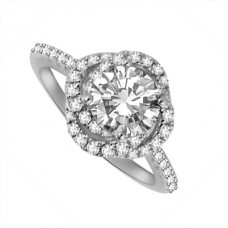 1.00ct Si2/e Round Diamond Halo Ring