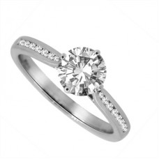 Elegant Round Diamond Shoulder Set Engagement Ring