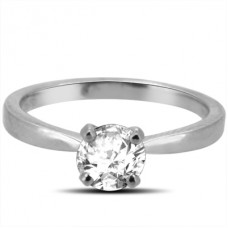 Igl Certified 0.52ct Vs1/f Round Diamond Solitaire Ring