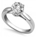 Stylish Side Halo Round Diamond Engagement Ring