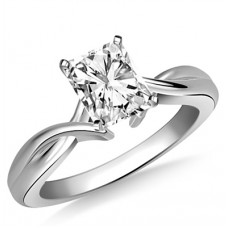 Modern Intertwined Radiant Diamond Engagement Ring