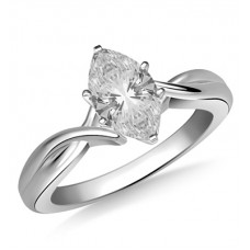 Modern Intertwined Marquise Diamond Engagement Ring