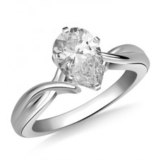 Modern Intertwined Pear Diamond Engagement Ring