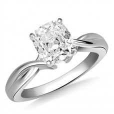 Modern Intertwined Cushion Diamond Engagement Ring