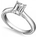 Engraved Cathedral Emerald Diamond Engagement Ring Engraved Cathedral Emerald Diamond Engagement Ring