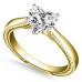 Engraved Cathedral Heart Diamond Engagement Ring