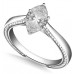 Engraved Cathedral Marquise Diamond Engagement Ring