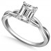 Infinity Love Swirl Emerald Diamond Engagement Ring