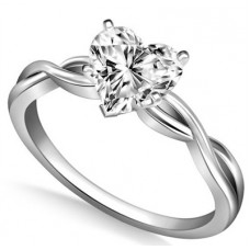 Infinity Love Swirl Heart Diamond Engagement Ring