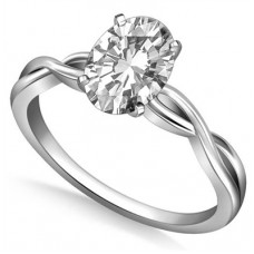 Infinity Love Swirl Oval Diamond Engagement Ring