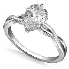 Infinity Love Swirl Pear Diamond Engagement Ring