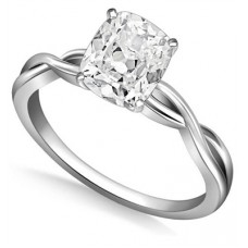 Infinity Love Swirl Cushion Diamond Engagement Ring