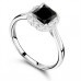 Princess Black Diamond Halo Ring