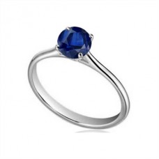 Classic Round Blue Sapphire Solitaire Ring Classic Round Blue Sapphire Solitaire Ring