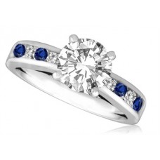 Blue Sapphire And Round Diamond Engagement Ring Blue Sapphire And Round Diamond Engagement Ring