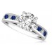 Blue Sapphire And Round Diamond Engagement Ring Blue Sapphire And Round Diamond Engagement Ring