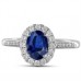 Oval Blue Sapphire & Diamond Halo Ring