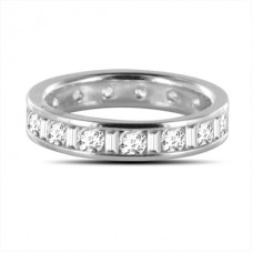 0.75ct Vs/fg Round/baguette Diamond Full Eternity Ring