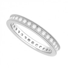 3mm Milgrain Elegant Round Diamond Full Eternity Ring