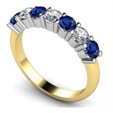 Round Diamond & Blue Sapphire Eternity Ring Round Diamond & Blue Sapphire Eternity Ring
