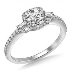 Cushion Diamond Halo Vintage Ring