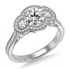 Round Diamond Vintage Halo Designer Ring
