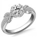 Infinity Twist Round Diamond Shoulder Set Ring