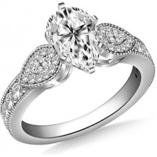 Milgrain Pear Diamond Designer Vintage Ring
