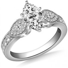 Milgrain Marquise Diamond Designer Vintage Ring