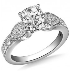 Milgrain Cushion Diamond Designer Vintage Ring